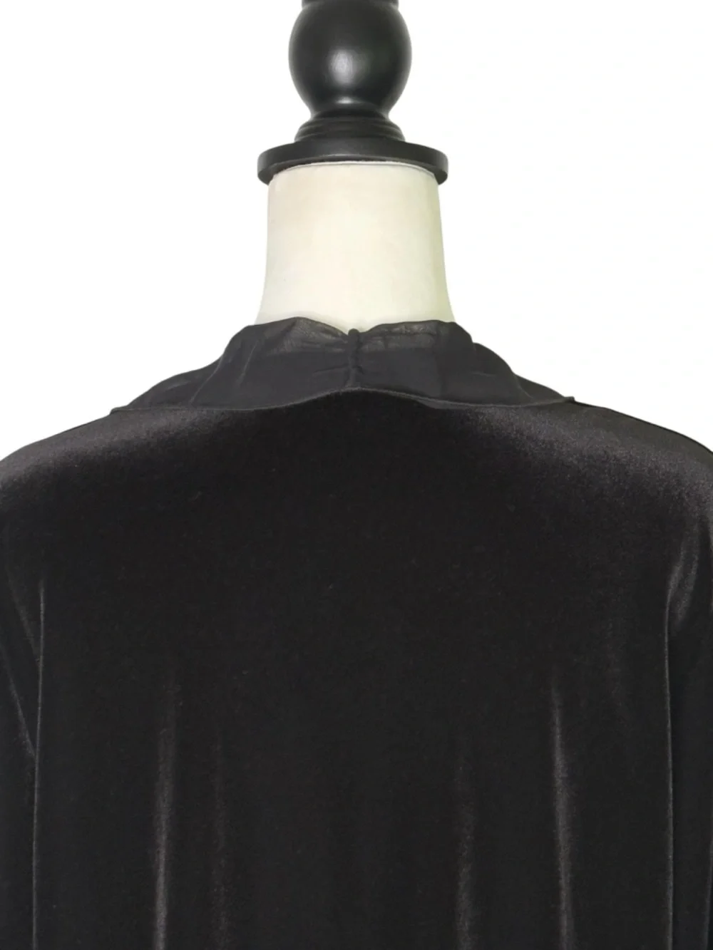 NWT Chicos Travelers Velvet Chiffon Ruffle Trim Jacket Black Size 2 / Large